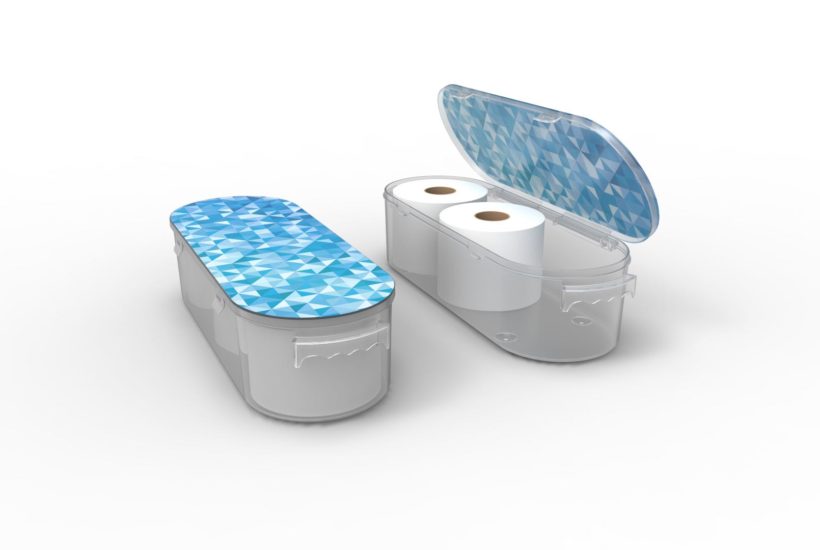 Nykia Designs Bathroom Toilet Paper Storage Solution - Blue Mosaic